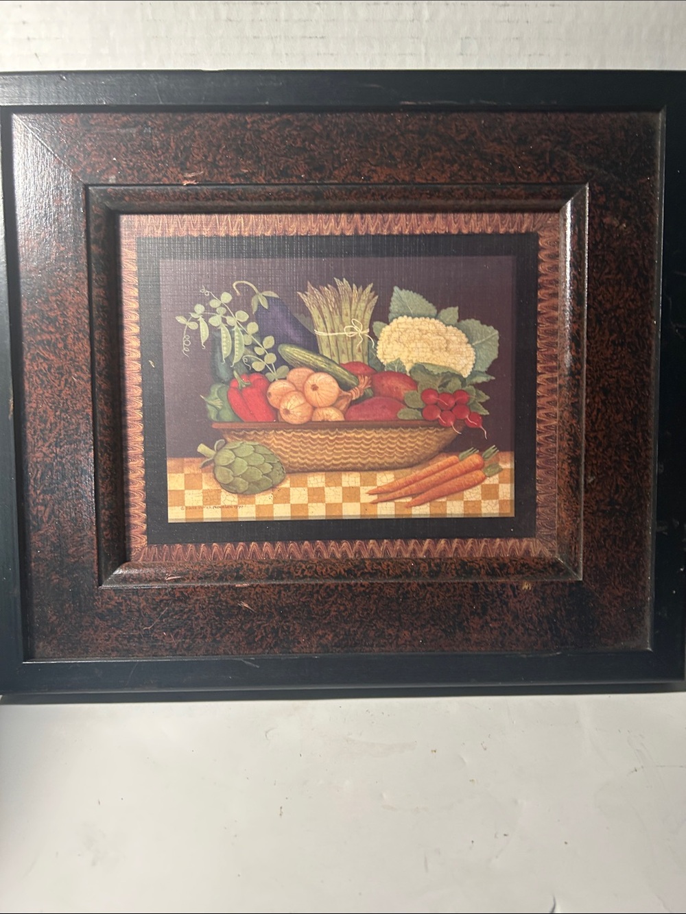 Vintage 1997 Diane Ulmer Pederson Veggie Framed art Print